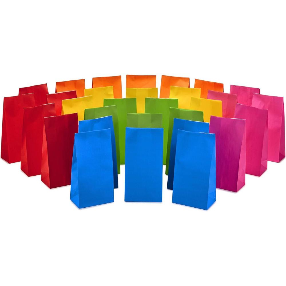 imageHallmark Spring Pastel Party Favor and Wrapped Treat Bags Assorted Designs 30 Ct 10 Each of Chevron Dots Stripes for Baby Showers Birthdays Easter Mothers Day Care Packages May DaySolid Rainbow