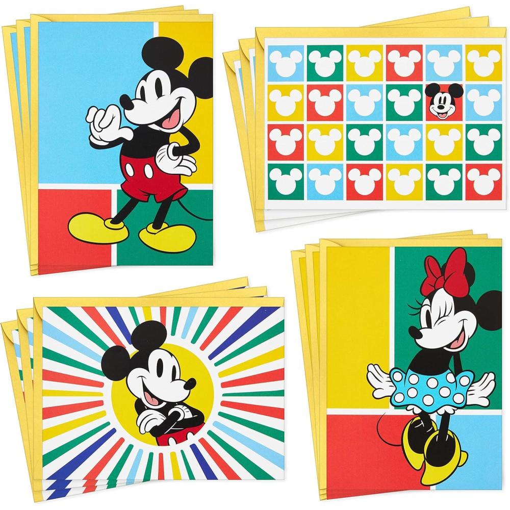 imageHallmark Trolls Valentines Day Cards Assortment for Kids 24 Valentine Cards 24 Sticker Sheets and EnvelopesMickey and Minnie