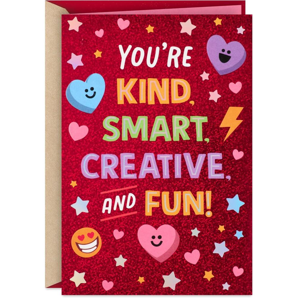 imageHallmark Valentines Day Card for Kid Creative Smart Fun for Son Daughter Grandchild Niece Nephewred