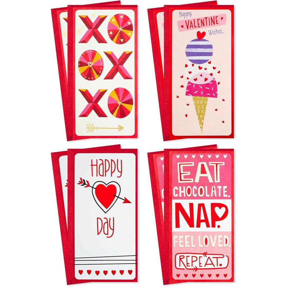 imageHallmark Valentines Day Cards for Kids School Outer Space 8 Classroom Valentines with EnvelopesXOXO  Ice Cream and Naps  8 Cards with Envelopes