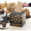 Hallmark 10″ Elegant Card Receiving Box (Pearl and Gold Dots) for Weddings, Graduations, Retirements, Birthdays, Open Houses, Anniversaries(Gold  Black)
