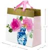 Hallmark 10″ Large Square Gift Bag (Watercolor Dots, Just for You) for Birthdays, Mothers Day, Easter, Graduations, Retirements and More(Flower and Vase)