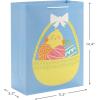 Hallmark 11″ Large Easter Gift Bags (3-Pack: Easter Basket, Bunny, “Happy Easter” Stripes) in Yellow, Blue, Green(1 Count (Pack of 2))