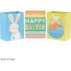 Hallmark 11″ Large Easter Gift Bags (3-Pack: Easter Basket, Bunny, “Happy Easter” Stripes) in Yellow, Blue, Green(1 Count (Pack of 3))