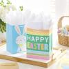 Hallmark 11″ Large Easter Gift Bags (3-Pack: Easter Basket, Bunny, “Happy Easter” Stripes) in Yellow, Blue, Green(1 Count (Pack of 3))