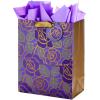 Hallmark 13″ Large Father’s Day Gift Bag with Tissue Paper and Gift Tag (Happy Dad Day, Light Blue)(Purple Flowers)