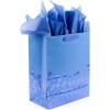 Hallmark 13″ Large Gift Bag with Tissue Paper (Blue Foil Dots) for Hanukkah, Christmas, Birthdays, Fathers Day, Graduations, and Baby Showers(1 Count (Pack of 1))