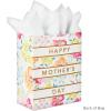 Hallmark 13″ Large Mother’s Day Gift Bag with Tissue Paper (Pastel Floral Stripe with Gold Accents) for Mom, Grandma, Nana, New Mothers(Gold  Stripe)