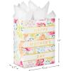 Hallmark 13″ Large Mother’s Day Gift Bag with Tissue Paper (Pastel Floral Stripe with Gold Accents) for Mom, Grandma, Nana, New Mothers(Gold  Stripe)