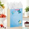 Hallmark 13″ Large Mother’s Day Gift Bag with Tissue Paper (Pastel Floral Stripe with Gold Accents) for Mom, Grandma, Nana, New Mothers(Light Blue)