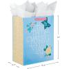 Hallmark 13″ Large Mother’s Day Gift Bag with Tissue Paper (Pastel Floral Stripe with Gold Accents) for Mom, Grandma, Nana, New Mothers(Light Blue)