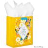 Hallmark 13″ Large Mother’s Day Gift Bag with Tissue Paper (Pastel Floral Stripe with Gold Accents) for Mom, Grandma, Nana, New Mothers(Yellow  Gold)