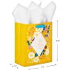 Hallmark 13″ Large Mother’s Day Gift Bag with Tissue Paper (Pastel Floral Stripe with Gold Accents) for Mom, Grandma, Nana, New Mothers(Yellow  Gold)