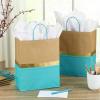 Hallmark 13″ Large Paper Gift Bags (Pack of 6 – Turquoise & Kraft) for Birthdays, Easter, Weddings, Mother’s Day, Baby Showers, Bridal Showers or Any Occasion(Turquoise)