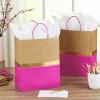 Hallmark 13″ Large Paper Gift Bags (Pack of 6 – Turquoise & Kraft) for Birthdays, Easter, Weddings, Mother’s Day, Baby Showers, Bridal Showers or Any Occasion(Pink)
