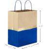 Hallmark 13″ Large Paper Gift Bags (Pack of 6 – Turquoise & Kraft) for Birthdays, Easter, Weddings, Mother’s Day, Baby Showers, Bridal Showers or Any Occasion(Blue)