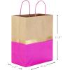 Hallmark 13″ Large Paper Gift Bags (Pack of 6 – Turquoise & Kraft) for Birthdays, Easter, Weddings, Mother’s Day, Baby Showers, Bridal Showers or Any Occasion(Pink)