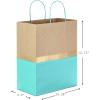 Hallmark 13″ Large Paper Gift Bags (Pack of 6 – Turquoise & Kraft) for Birthdays, Easter, Weddings, Mother’s Day, Baby Showers, Bridal Showers or Any Occasion(Turquoise)