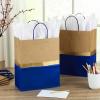 Hallmark 13″ Large Paper Gift Bags (Pack of 6 – Turquoise & Kraft) for Birthdays, Easter, Weddings, Mother’s Day, Baby Showers, Bridal Showers or Any Occasion(Blue)