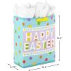Hallmark 15″ Extra Large Easter Gift Bag with Tissue Paper (Happy Easter, Polka Dots) for Easter Baskets, Easter Egg Hunts and Kids Presents(Happy Easter)