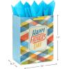 Hallmark 17″ Extra Large Father’s Day Gift Bag with Tissue Paper (Orange, Yellow, Blue Plaid) for Dads, Grandpas, Uncles(Plaid)