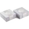 Hallmark 8″ Medium Pearl White Gift Boxes with Wrap Bands (3 Boxes, 3 Wrap Bands) for Easter, Weddings, Bridal Parties, Valentine’s Day, Graduations, Wrapped Treats and Cookies(White and Silver)