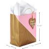 Hallmark 9″ Medium Mother’s Day Gift Bag with Tissue Paper (Pink and Gold Polka Dots)(Pink and Gold)