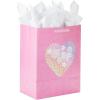 Hallmark 9″ Medium Mother’s Day Gift Bag with Tissue Paper (Pink and Gold Polka Dots)(Pink with Floral Heart)