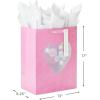 Hallmark 9″ Medium Mother’s Day Gift Bag with Tissue Paper (Pink and Gold Polka Dots)(Pink with Floral Heart)