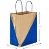 Hallmark 9″ Medium Paper Gift Bags, 8-Pack (Pink & Kraft) for Easter, Birthdays, Mother’s Day, Weddings, Baby Showers, Bridal Showers, Any Occasion(Blue)