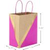 Hallmark 9″ Medium Paper Gift Bags, 8-Pack (Pink & Kraft) for Easter, Birthdays, Mother’s Day, Weddings, Baby Showers, Bridal Showers, Any Occasion(Pink)