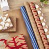 Hallmark All Occasion Reversible Wrapping Paper – Gold & Kraft Stripes, Triangles, Chevron, Polka Dots(Kraft  Blue  Red  White)