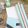 Hallmark Baby Shower Wrapping Paper Rolls for Birthday, Wedding, Bridal Shower, All Occasion – Pastel Pink, Blue & Mint Gift Wrap Paper (Set of 3 Rolls: 105 sq. ft. ttl.)(Pastel and Gold)