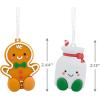 Hallmark Better Together Chips and Salsa Magnetic Christmas Ornaments, Set of 2, Shatterproof(Gingerbread & Milk)