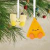 Hallmark Better Together Chips and Salsa Magnetic Christmas Ornaments, Set of 2, Shatterproof(Mac & Cheese)