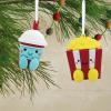 Hallmark Better Together Chips and Salsa Magnetic Christmas Ornaments, Set of 2, Shatterproof(Popcorn & Slushie)