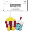 Hallmark Better Together Chips and Salsa Magnetic Christmas Ornaments, Set of 2, Shatterproof(Popcorn & Slushie)