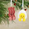 Hallmark Better Together Pizza and Ranch Dressing Magnetic Christmas Ornaments, Set of 2(Bacon & Eggs)