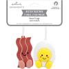 Hallmark Better Together Pizza and Ranch Dressing Magnetic Christmas Ornaments, Set of 2(Bacon & Eggs)