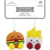 Hallmark Better Together Pizza and Ranch Dressing Magnetic Christmas Ornaments, Set of 2(Burger & Fries)