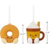 Hallmark Better Together Santa Milk Mug and Christmas Tree Cookie Magnetic Christmas Ornaments, Set of 2, Shatterproof(Donut & Festive Drink)