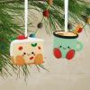 Hallmark Better Together Santa Milk Mug and Christmas Tree Cookie Magnetic Christmas Ornaments, Set of 2, Shatterproof(Fruitcake & Eggnog)