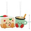 Hallmark Better Together Santa Milk Mug and Christmas Tree Cookie Magnetic Christmas Ornaments, Set of 2, Shatterproof(Fruitcake & Eggnog)