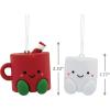 Hallmark Better Together Santa Milk Mug and Christmas Tree Cookie Magnetic Christmas Ornaments, Set of 2, Shatterproof(Hot Cocoa & Marshmallow)
