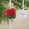 Hallmark Better Together Santa Milk Mug and Christmas Tree Cookie Magnetic Christmas Ornaments, Set of 2, Shatterproof(Hot Cocoa & Marshmallow)