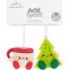 Hallmark Better Together Santa Milk Mug and Christmas Tree Cookie Magnetic Christmas Ornaments, Set of 2, Shatterproof(Milk & Cookies)