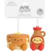 Hallmark Better Together Santa Milk Mug and Christmas Tree Cookie Magnetic Christmas Ornaments, Set of 2, Shatterproof(Pancakes & Syrup)