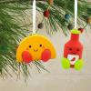Hallmark Better Together Santa Milk Mug and Christmas Tree Cookie Magnetic Christmas Ornaments, Set of 2, Shatterproof(Taco & Hot Sauce)