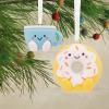 Hallmark Better Together Strawberry and Chocolate Magnetic Christmas Ornaments for Tree, Set of 2(Coffee and Donut)