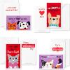 Hallmark Boys Valentines Day Cards and Mailbox for Kids School Classroom Exchange, Games and Sports (1 Box, 32 Valentine Cards, 35 Stickers, 1 Teacher Card)(Cats and Dogs  Pop Up Box)